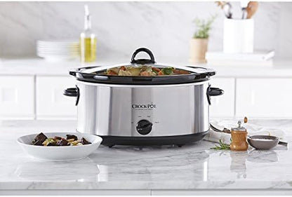 Crock-Pot 7 Quart Oval Manual Slow Cooker – Stainless Steel - Choice 434