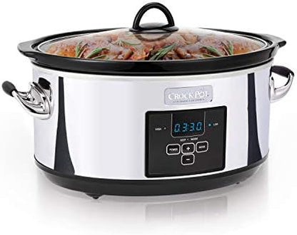 Crock-Pot 7 Quart Programmable Slow Cooker – Polished Platinum - Choice 901