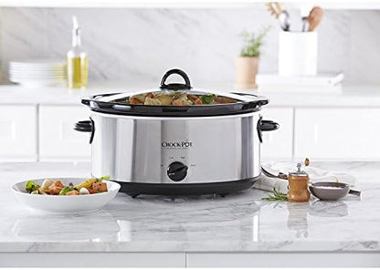 Crock-Pot 7 Quart Oval Manual Slow Cooker – Stainless Steel - Choice 434