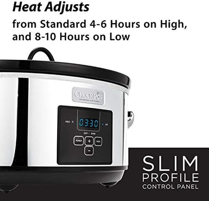 Crock-Pot 7 Quart Programmable Slow Cooker – Polished Platinum - Choice 901