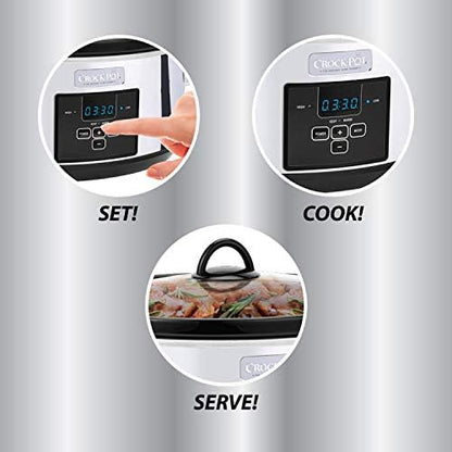 Crock-Pot 7 Quart Programmable Slow Cooker – Polished Platinum - Choice 901