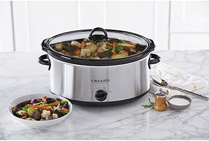 Crock-Pot 7 Quart Oval Manual Slow Cooker – Stainless Steel - Choice 434