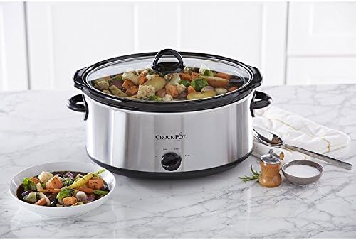 Crock-Pot 7 Quart Oval Manual Slow Cooker – Stainless Steel - Choice 434