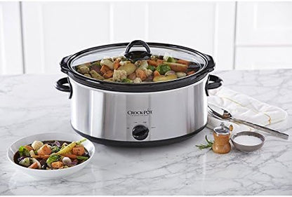 Crock-Pot 7 Quart Oval Manual Slow Cooker – Stainless Steel - Choice 434