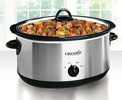 Crock-Pot 7 Quart Oval Manual Slow Cooker – Stainless Steel - Choice 434