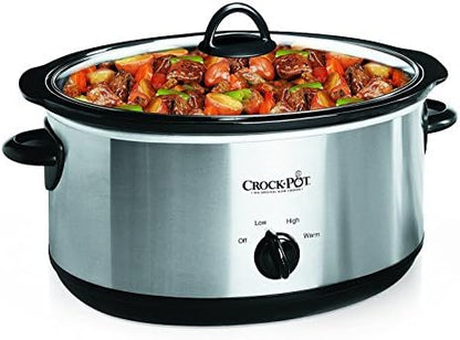 Crock-Pot 7 Quart Oval Manual Slow Cooker – Stainless Steel - Choice 434