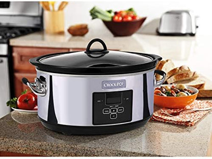 Crock-Pot 7 Quart Programmable Slow Cooker – Polished Platinum - Choice 901