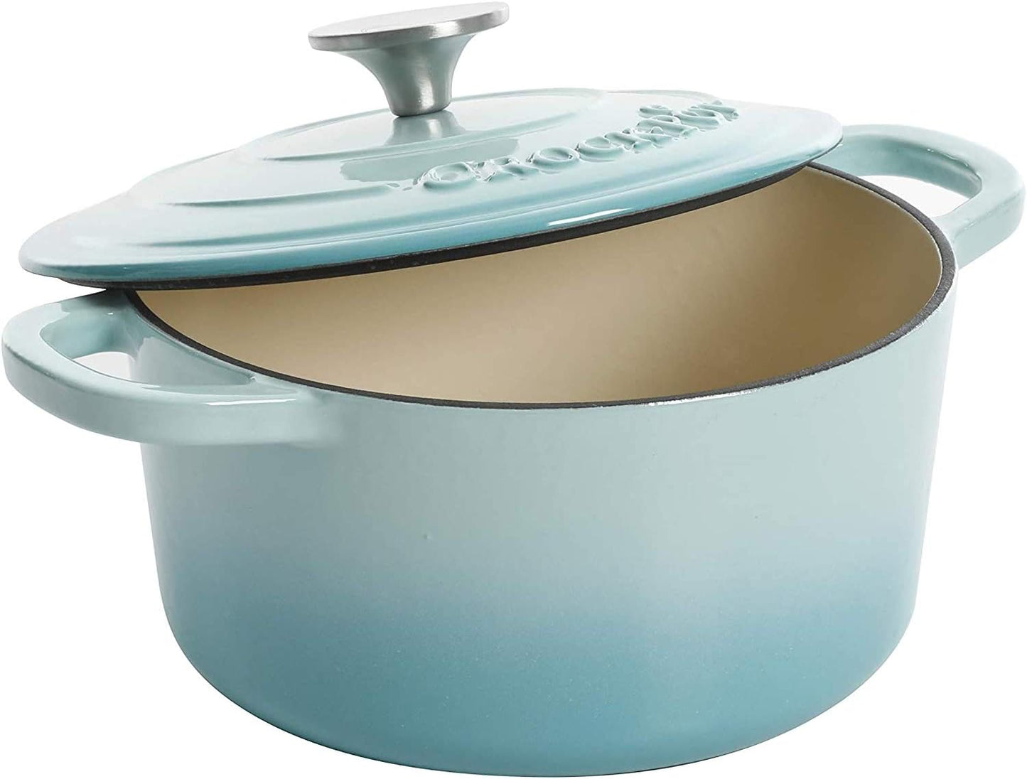 Crock-Pot 3 Quart Enameled Cast Iron Dutch Oven – Aqua - Choice 135