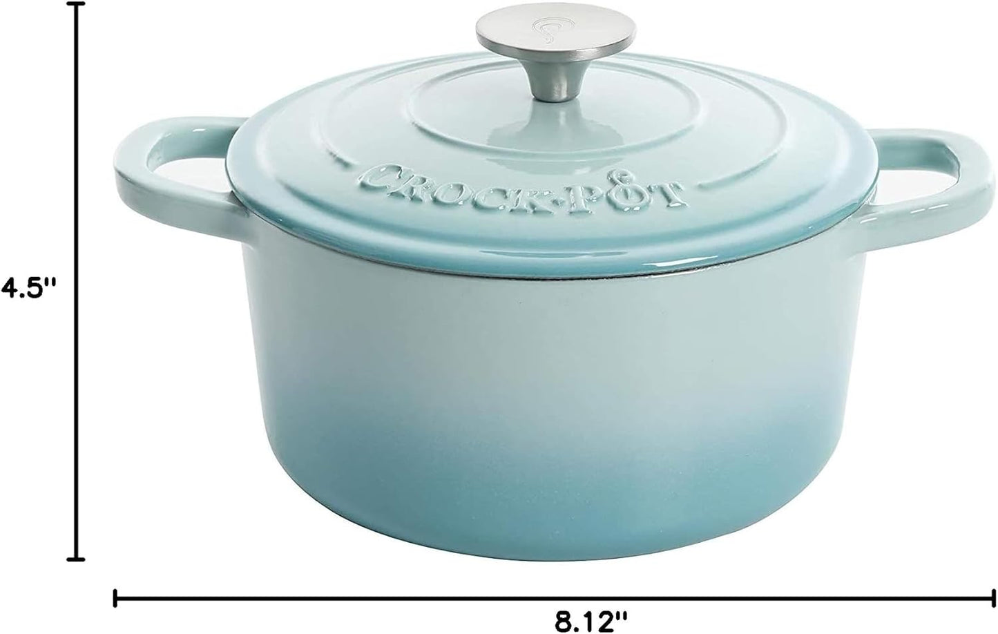 Crock-Pot 3 Quart Enameled Cast Iron Dutch Oven – Aqua - Choice 135