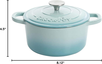 Crock-Pot 3 Quart Enameled Cast Iron Dutch Oven – Aqua - Choice 135