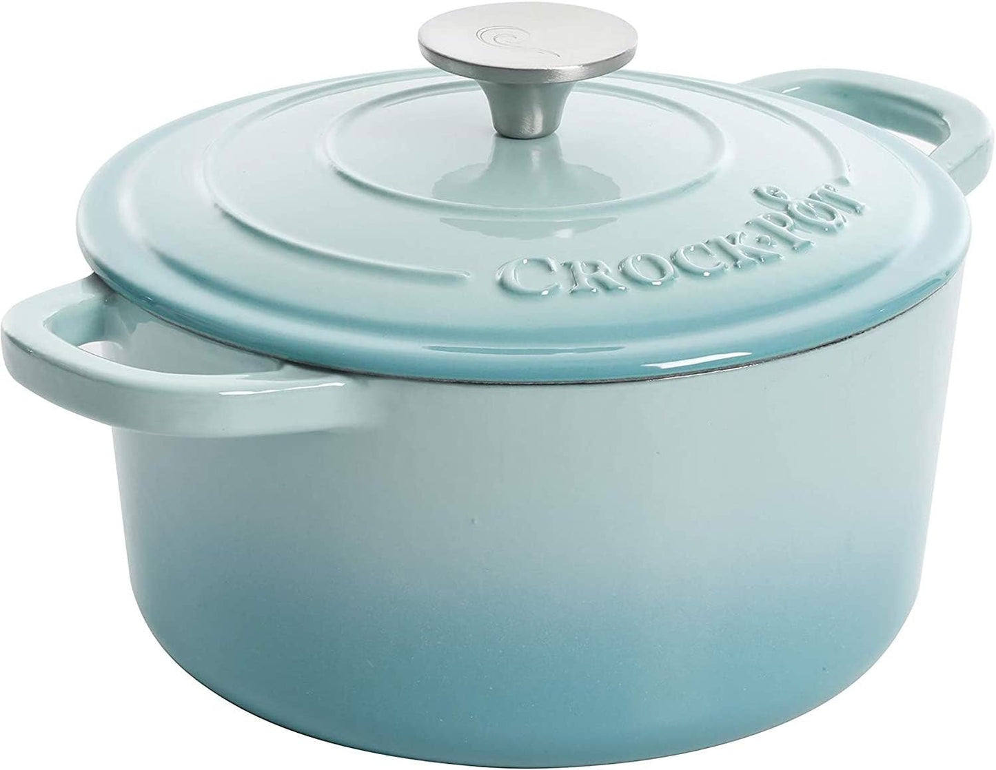 Crock-Pot 3 Quart Enameled Cast Iron Dutch Oven – Aqua - Choice 135